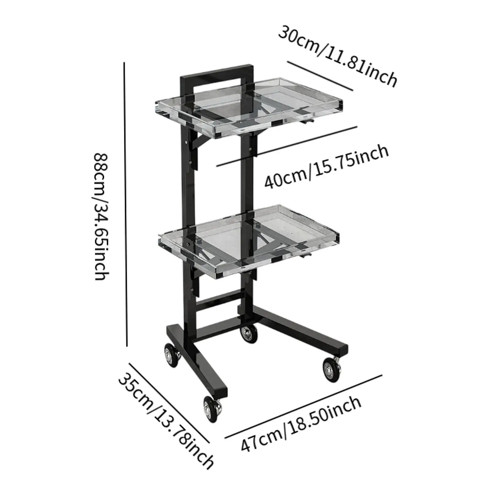 Salon Rolling Cart Tray,Hairstylist Cart,Practical,Barber Service Cart,Salon Trolley Cart,Salon Tray Cart on Wheels for Shops