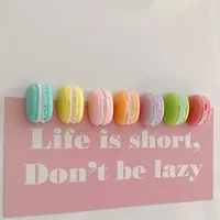 8Pcs Mini Macaron Food Refrigerator Stickers Cartoon Magnets Decorate Message Photos Home Decor Magnets Cute Magnets