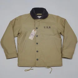 BOB DONG 1940's N-1 Deck Jacket Vintage Military Style Warm Wool Lining Men's Outerwear