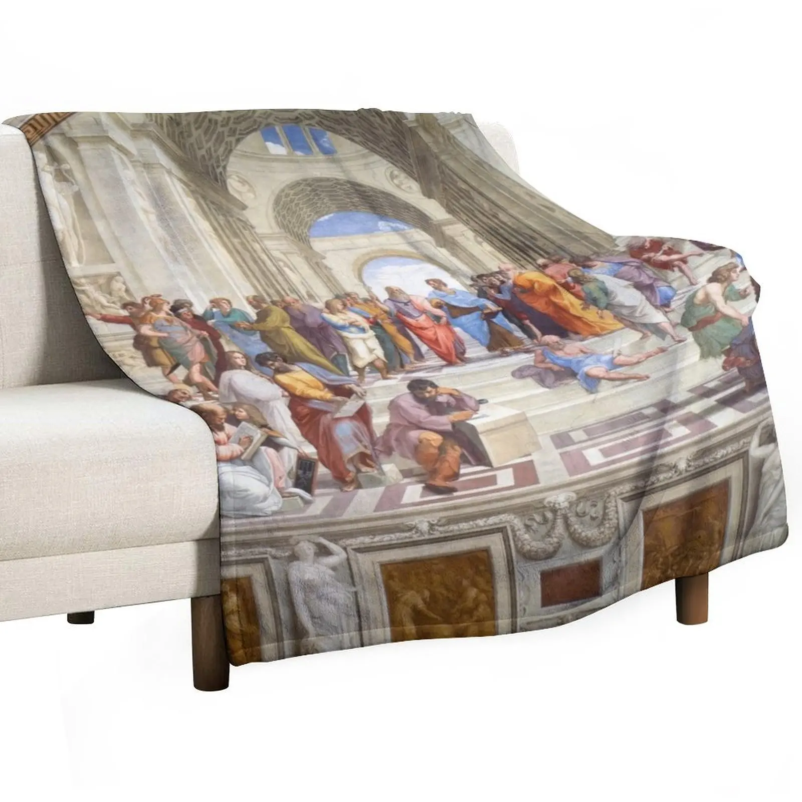 

School of Athens Throw Blanket Plaid Luxury Thicken Luxury Brand decorative Blankets