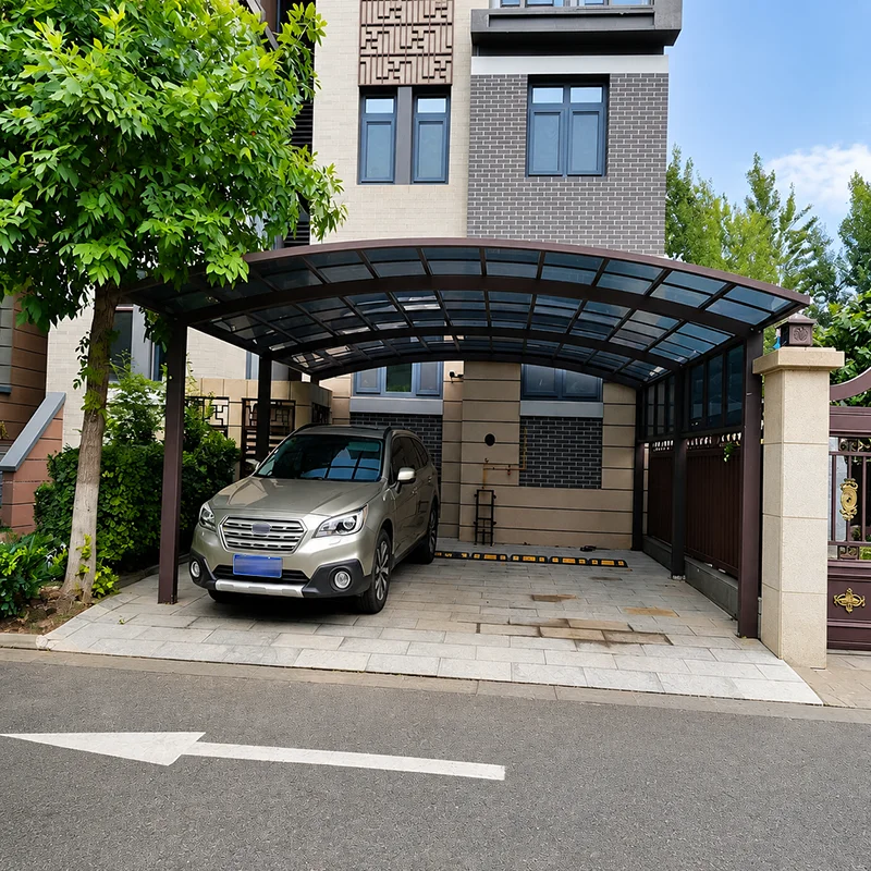 Custom Size Wall Mounted Aluminum Carport Villa Courtyard Parking Canopy Outdoor Sunshade Rainproof Vehicle Shelter Awning Kit