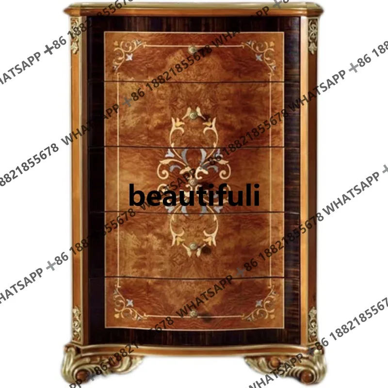 

Английский комод из цельного дерева, неоклассический комод для гостиной, инкрустированный шкафом с декором в виде ракушек