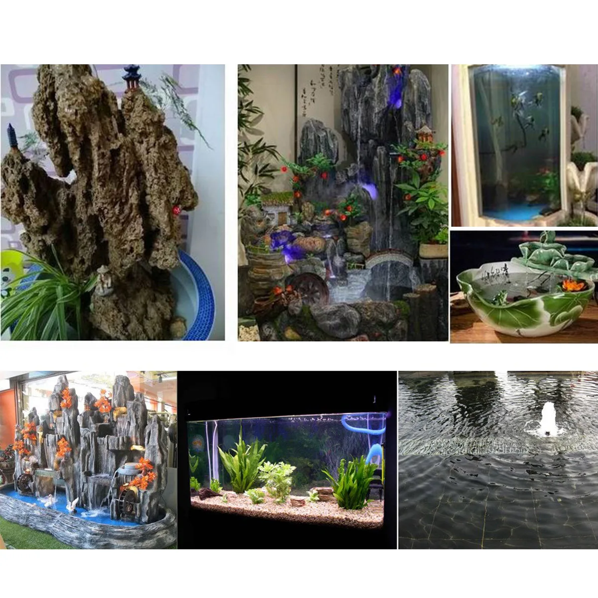 

10W Mini Submersible Water Pump Black For Aquarium Fish Tank Fountains Ponds Statuary Adjustable Flow Rate Low Noise Energy