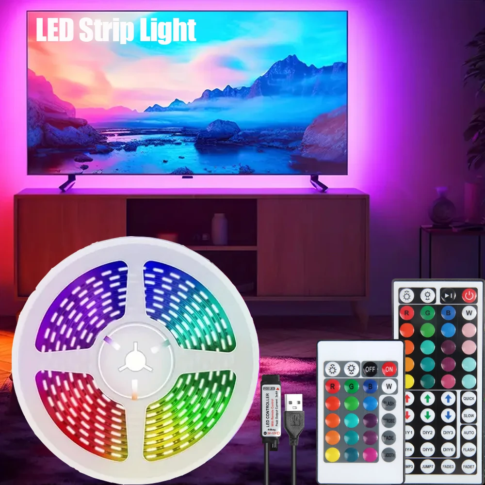 yZ[z10m 20m LEDXgbvCgA44L[̃RtA5050 RGBe[vLEDAǁAAAQAp[eB[̑Aer̃obNCgp