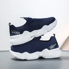 Outdoor leisure sports flying woven shoes with wide toe, versatile and thick soles for children  Parent-child sneakers