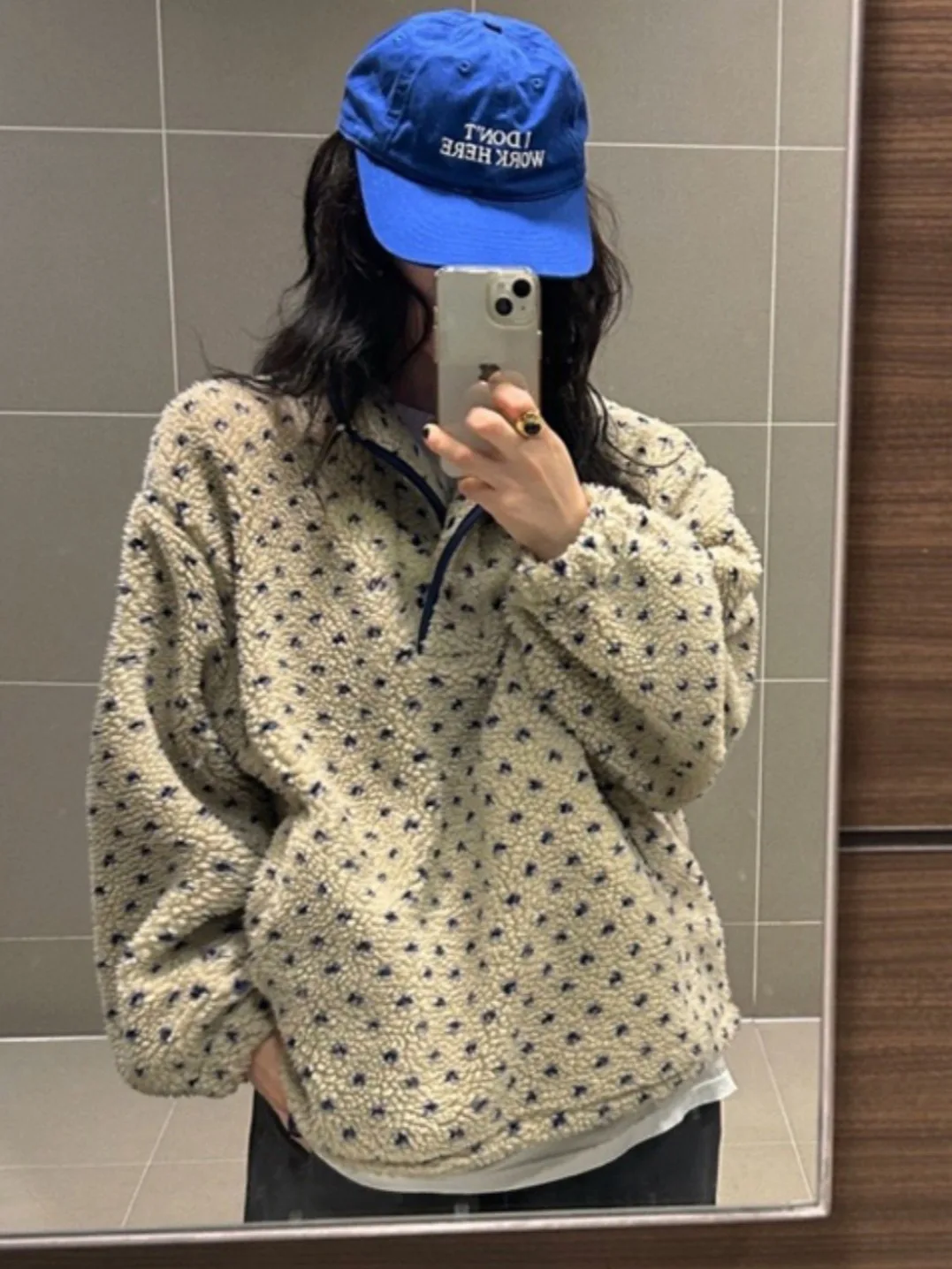 Warm Polka Dot Fce Hoodie Sweatirt Spring Autumn Women's Online Exclusive Comfortable Knitwear Chinese Production