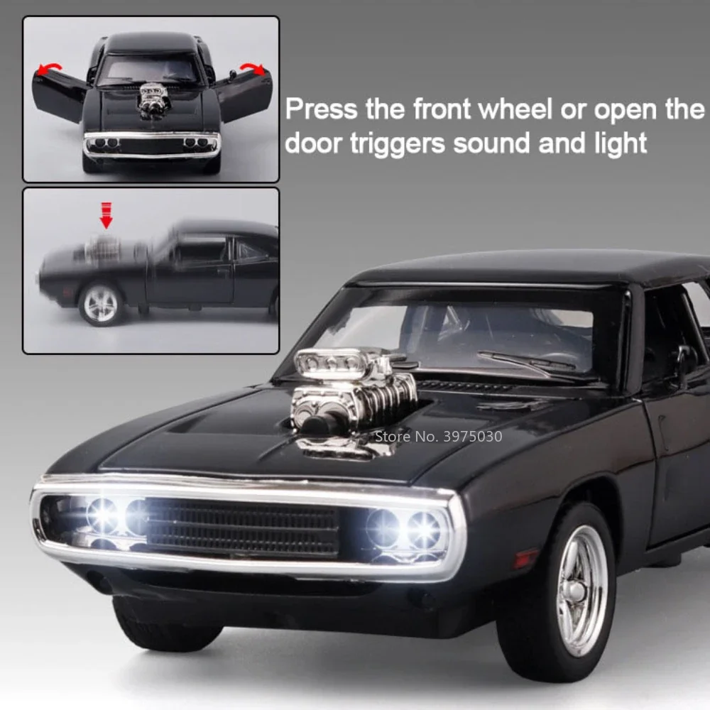 1/32 Scale Charger Metal Car Model Toys Alloy Diecast Vehicle Models High Simulation Toys With Pull Back Car Toys Gifts For Boys