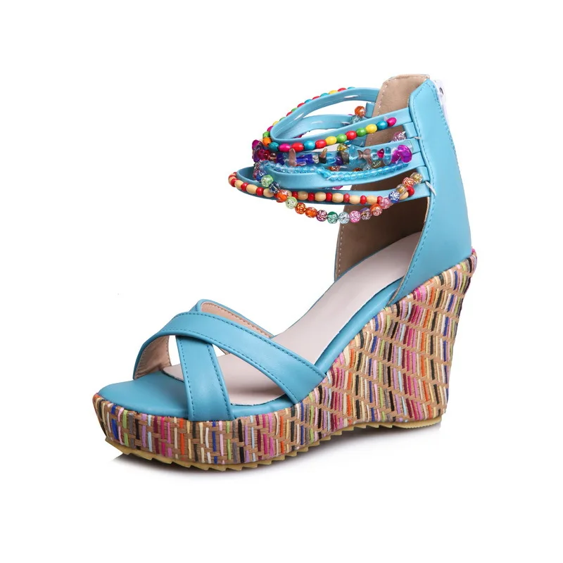 

Summer wedge heeled sandals for women plus size