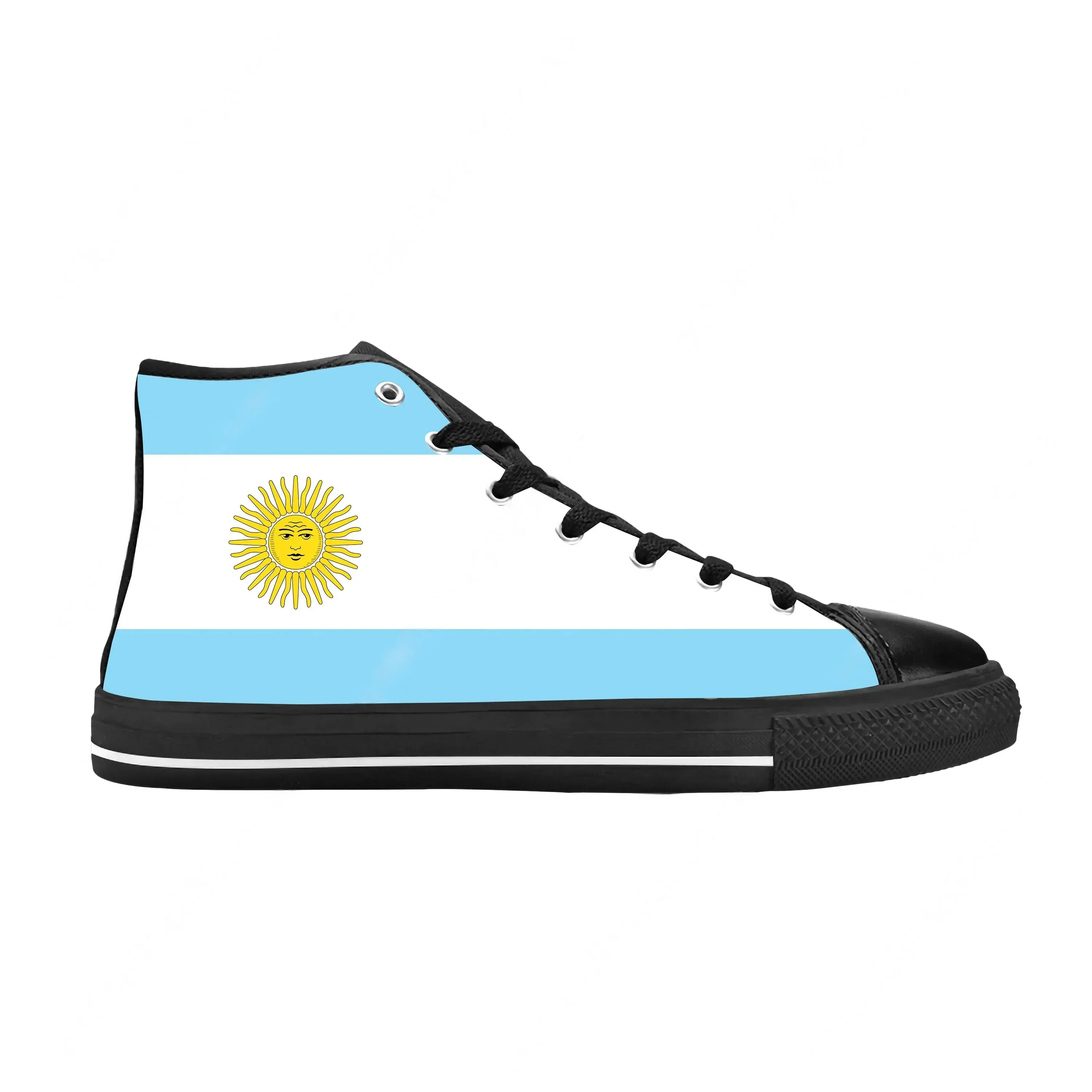

Argentina Flag Argentinian Patriotic Pride Funny Casual Cloth Shoes High Top Comfortable Breathable 3D Print Men Women Sneakers
