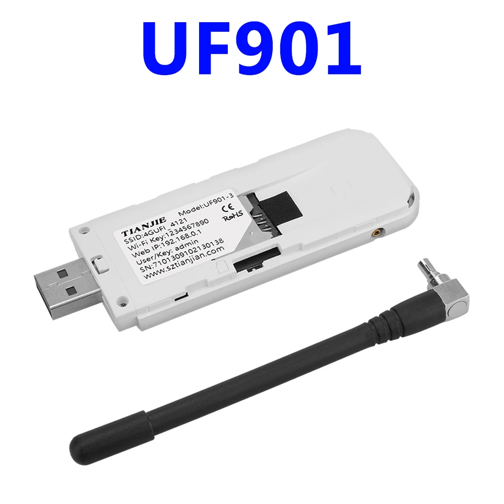 TIANJIE 4G LTE موزع إنترنت واي فاي مودم USB محمول مع نقطة اتصال 100 & 300Mbps شبكة عالية السرعة واي فاي 6 & 4 دونجل لاسلكي #4