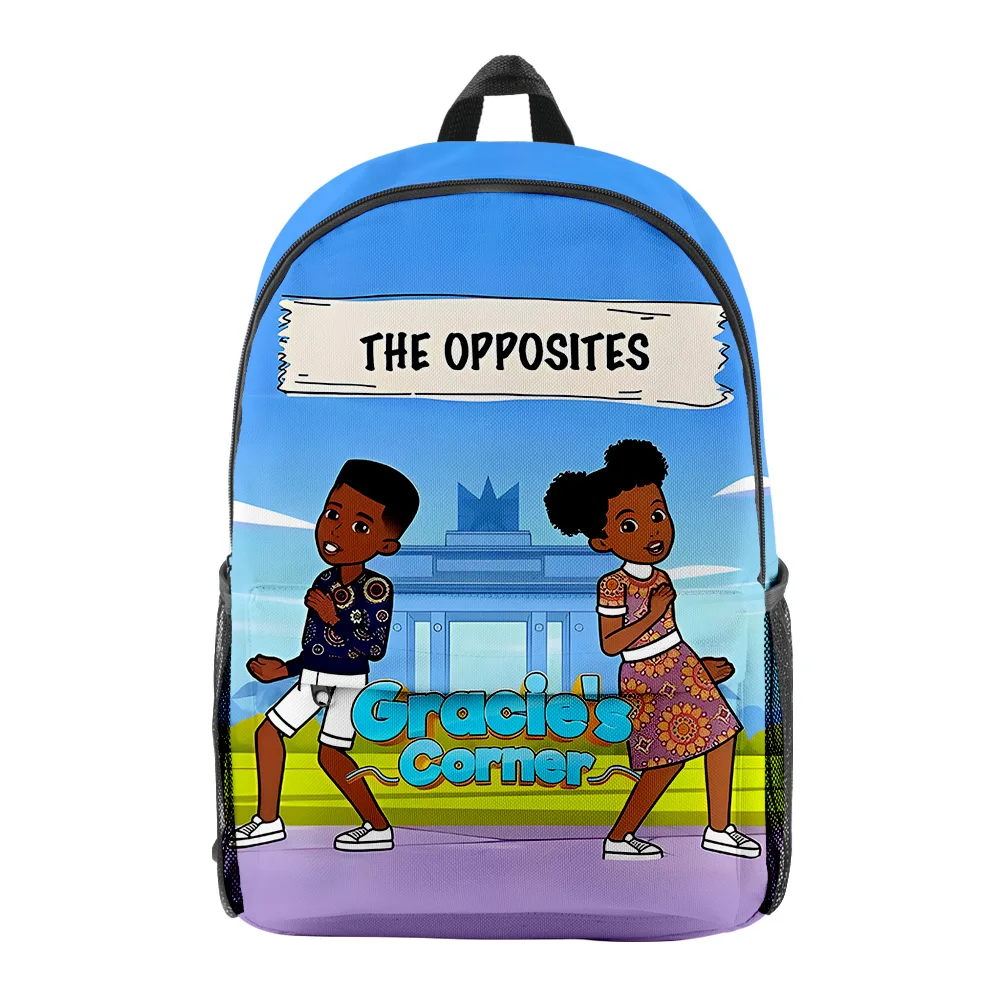 Cartoon Popular Funny Gracies Corner pupil Bookbag Notebook Backpacks 3D Print Oxford Waterproof Boys/Girls Travel Backpacks