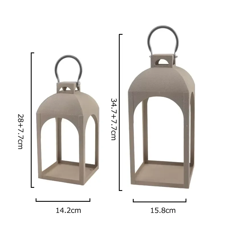 for  Frosted Lacquered Hollow Metal Hurricane Light Waterproof Candlestick Lantern  Hotel Home Decor