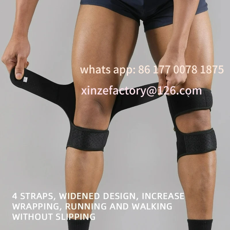 Customizable1 Pair Adjustable Knee Brace with Triple-Spring Booster Men Women Rebound Stabilizer for Sports Training