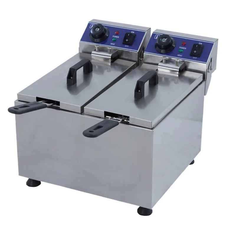 Large Commercial Grille Plate Fryer Electric Fryer Commercial Fryer with Timer Deep
