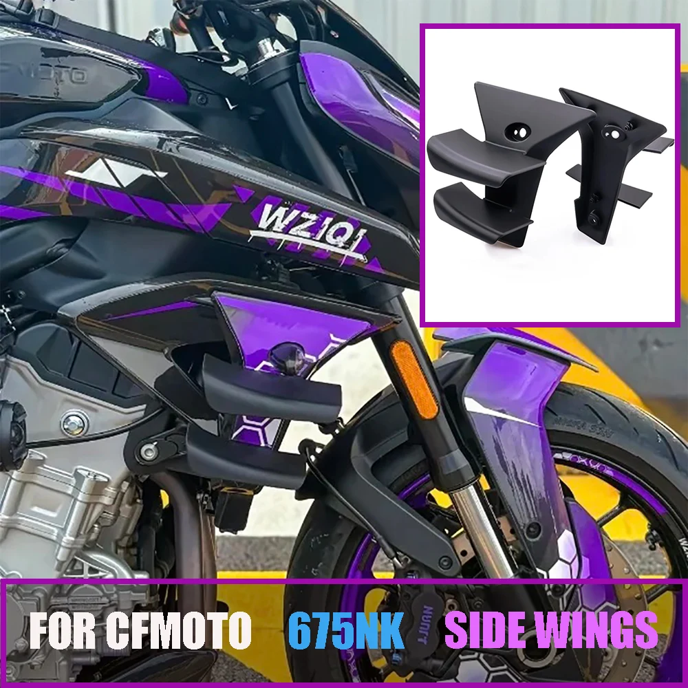 For CFMOTO 675NK Side Wing Side spoiler FRONTAL SPOILERS For CFMOTO 675 NK 2024 2025 2026 Front spoiler Lower spoiler flank