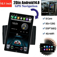 Double 2 DIN Rotatable 10 Inch Touch Screen Android 14 Car Stereo Radio GPS 8GB+128GB FM Car Multimedia Video MP5 Player
