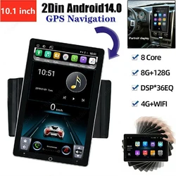 Double 2 DIN Rotatable 10 Inch Touch Screen Android 14 Car Stereo Radio GPS 8GB+128GB FM Car Multimedia Video MP5 Player