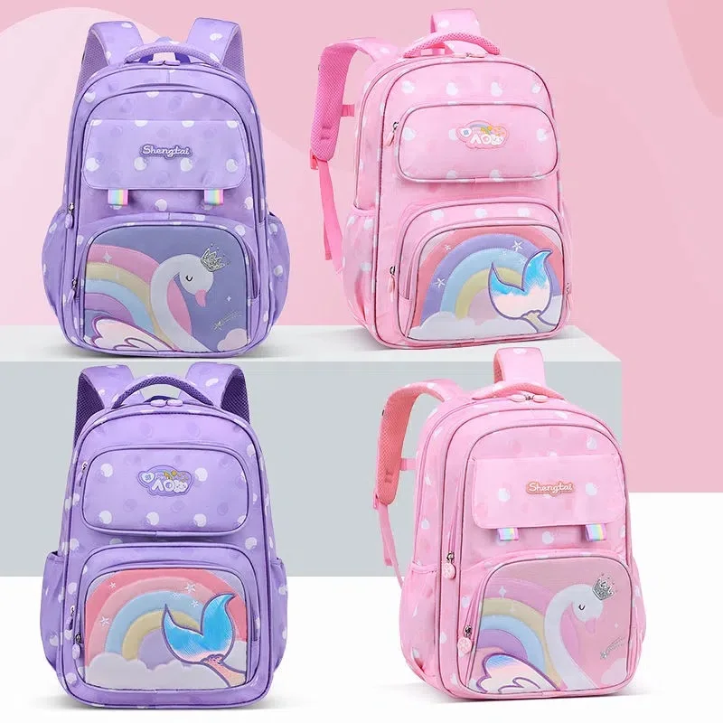 Cute Children's Schoolbags Large Capacity Multi-pocket School Bags for Primary Students Girls Waterproof Kids Shcool Backpacks