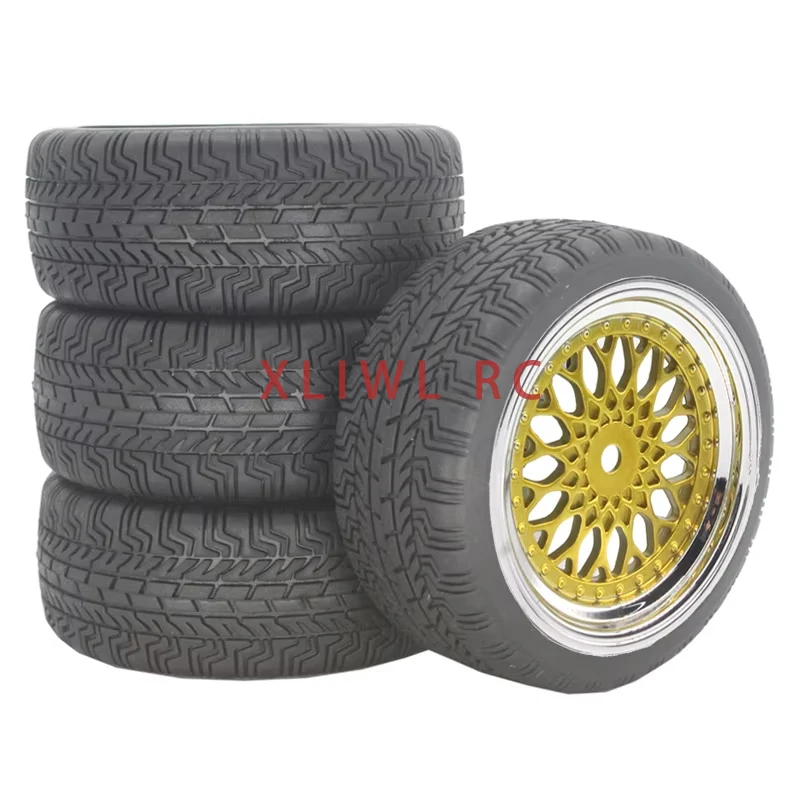 4Pcs Offset 1/10 RC On‑Road Racing Tires Professional Drift Tyres Fit HSP 94123 Sakura D4 Tamiya TT02 Touring Car Upgrade Parts