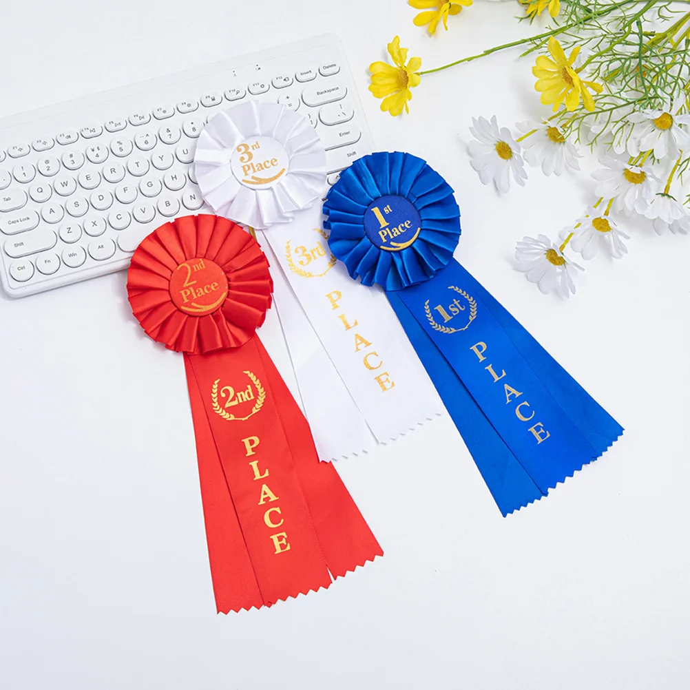 

3Pcs Recognition Medals with Ribbons Winner Participant Awards for Preschool Graduation Sports Day Teacher Appreciation Office