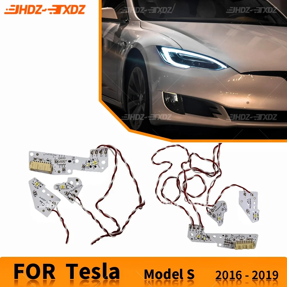 

NEW Daytime Running Lights Headlight DRL LED Boards Angel Eye Light Source For Tesla Model S 2016 2017 2018 2019 Car Accessories