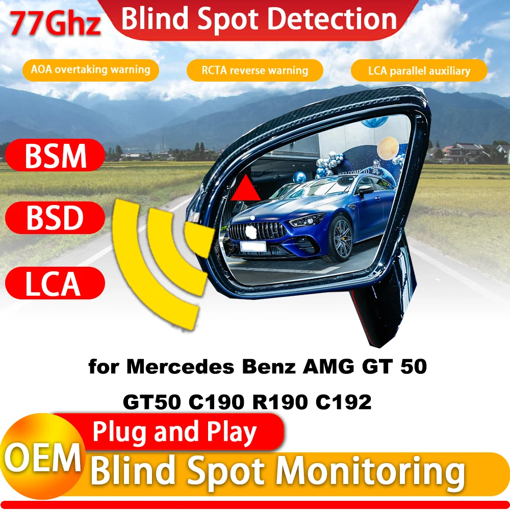 for Mercedes Benz AMG GT 50 GT50 C190 R190 C192 OEM Active Blind Spot Assist Monitoring Detection System 77Ghz Millimeter Wave