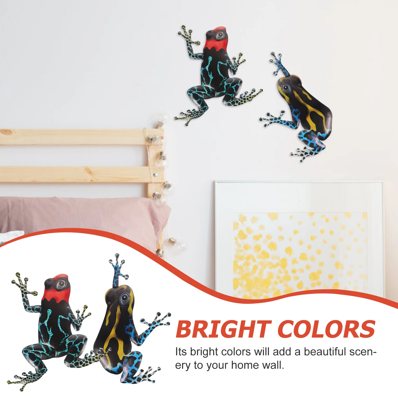 

1PCs Wall Mounted Frog Decoration Iron Metal nament Home Bar Restaurant Decorative Pendant Bright Color