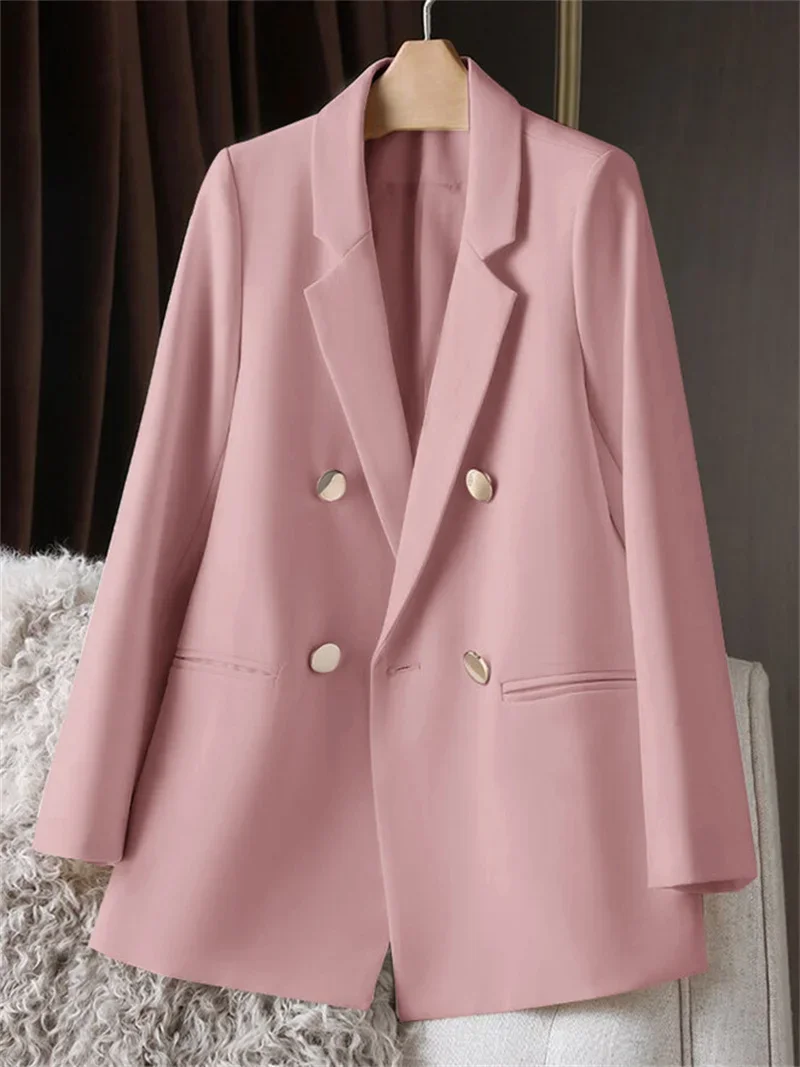 EREW-Blazer à Manches sulfpour Femme, Élégant et Chic, Couleur Unie, Mode Décontractée, pour Bureau, Printemps et Automne