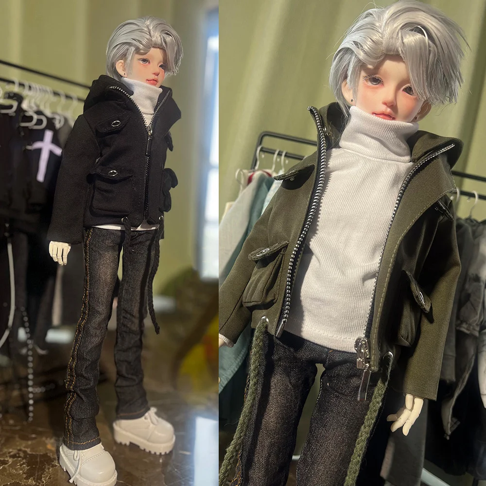 【Only Clothes】1/3 1/4 Scale Military Green Jacket with Detachable Hat for HID/2D75 SSDF ID72/75 UF/TD Strong-Uncle Model