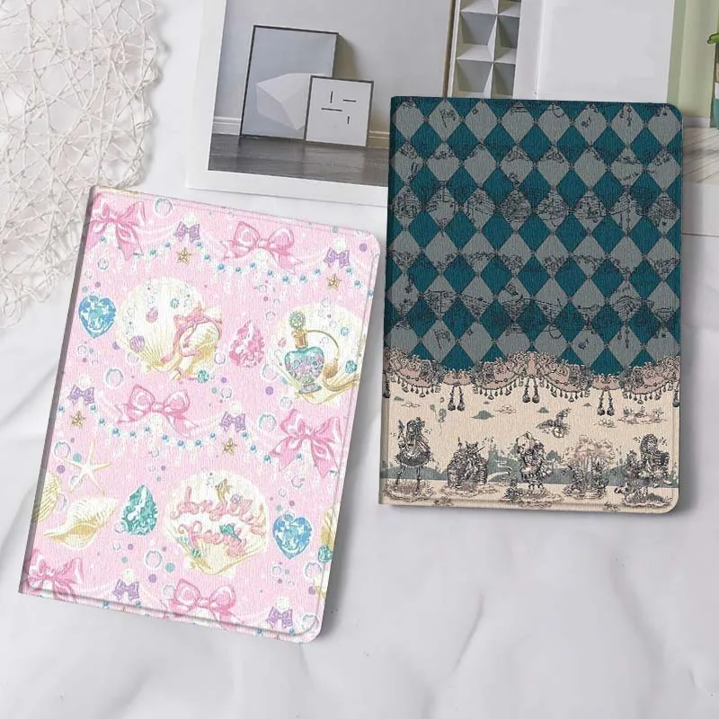 

Cartoon Shell Bow Pattern Gift Tablet Case For Apple iPad Air Pro mini 1 2 3 4 5 6 7 8 9 11 M2 M3 M5 M4 5th 6th 7th 10th 11th