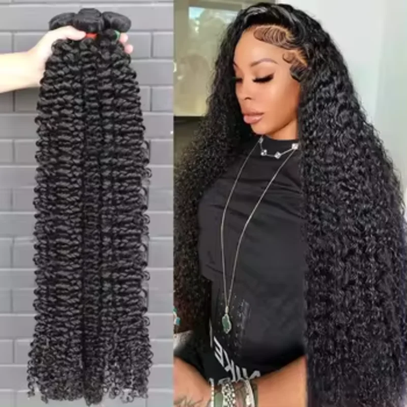 Onda profunda pacotes de cabelo humano 18 20 22 24 Polegada 100% não processado brasileiro virgem remy cabelo encaracolado profundo 4 pacotes cabelo humano