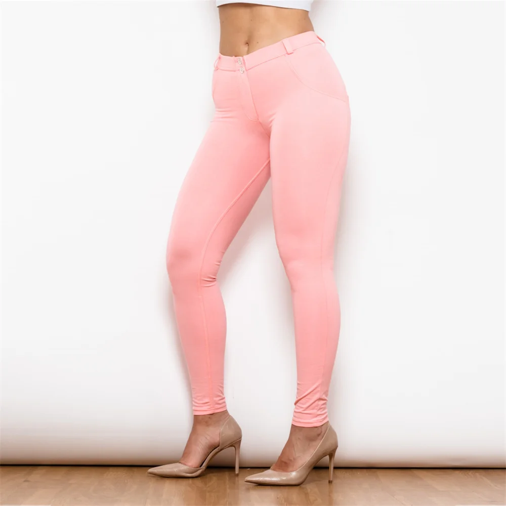 Shascullfites Melody Pink Pantaloni da donna Pantaloni Moda donna Jeggings elasticizzati Pantaloni skinny Leggings da palestra Lunghezza intera