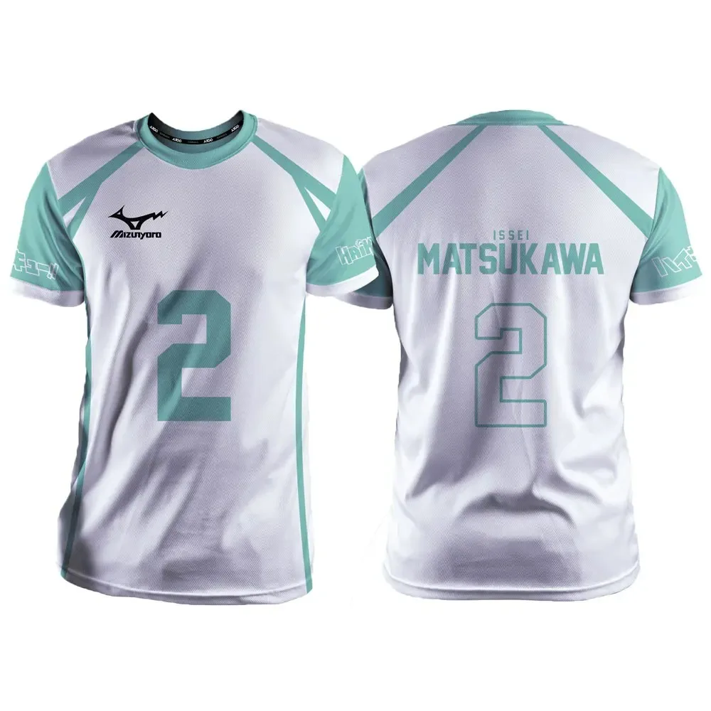 Haikyuu Aoba Johsai White Cartoon Anime Cosplay Men Jersey Summer Short Sleeve Quick-Dry Children Tee Tops Fashion Women T-shirt