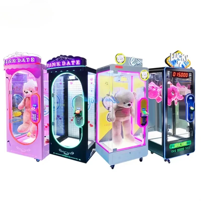 Indoor Coin Operate Pink Date Cut Prize Game Machine Scissor Big Plush Toy Vending Machine