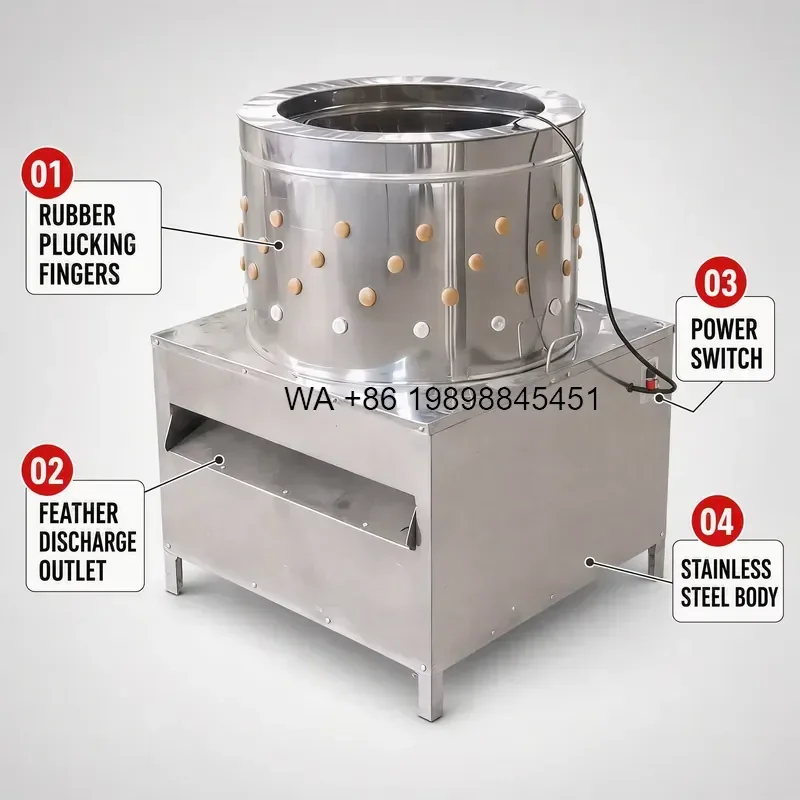 Wmwmnu Poultry Plucking Chicken Defeathering Equipment for Commercial Poultry Processing