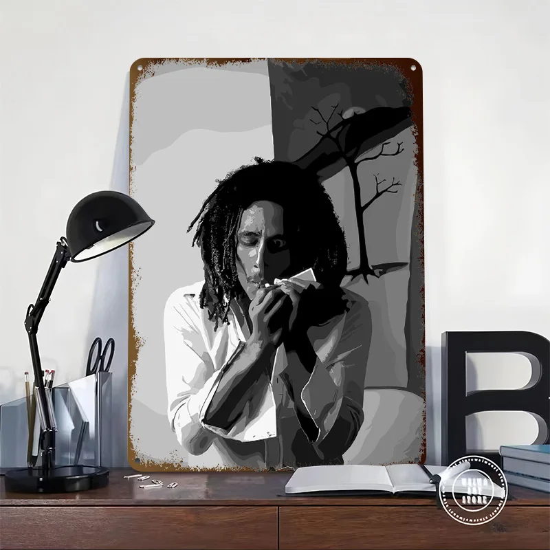 Bob Marley Metal Poster Customized Wall Art Retro Vintage Metal Signs for Man Cave Bedroom Decoration Garage Accessories House