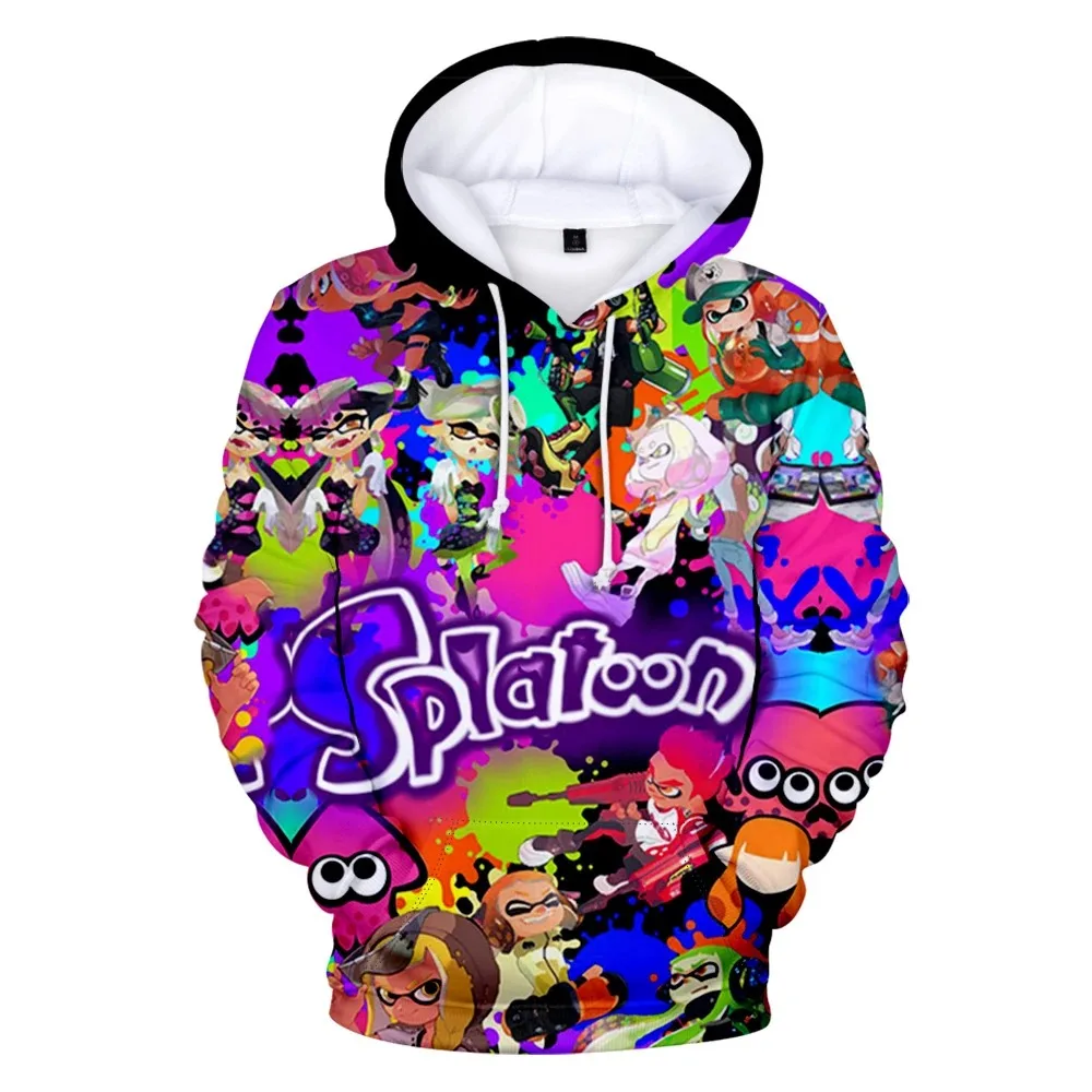 Capuz para meninos e meninas Game Splatoon 3, terno casual, moletom, pulôver, streetwear, tops de manga comprida, roupas 2024