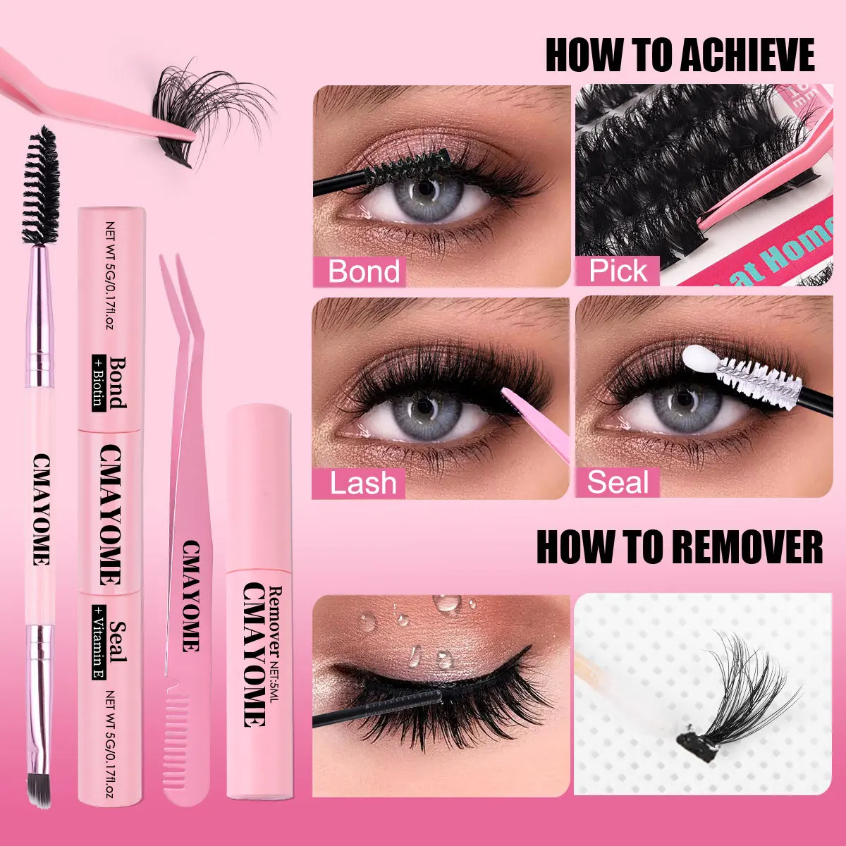 70D 80D 90D False Eyelash Set Single Cluster High-capacity Dense Curling Makeup Tools For Women