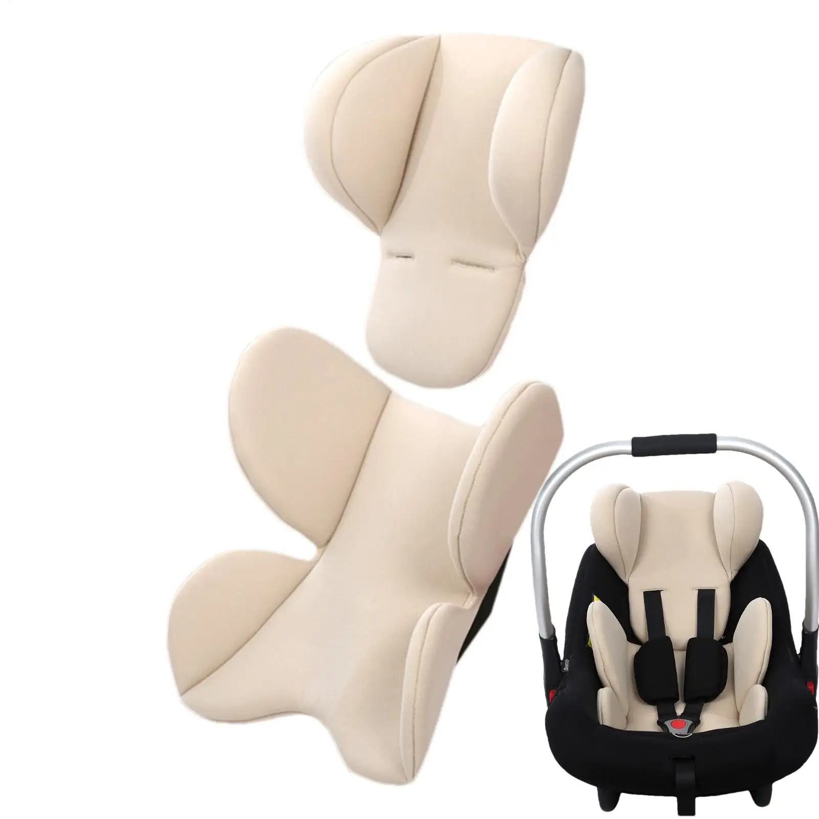 Infant Car Seat Inner Head Neck Body Support Cushion; Stroller Energy Bed Mattress; Mesh Breathable Liner; Neck Safety Liner