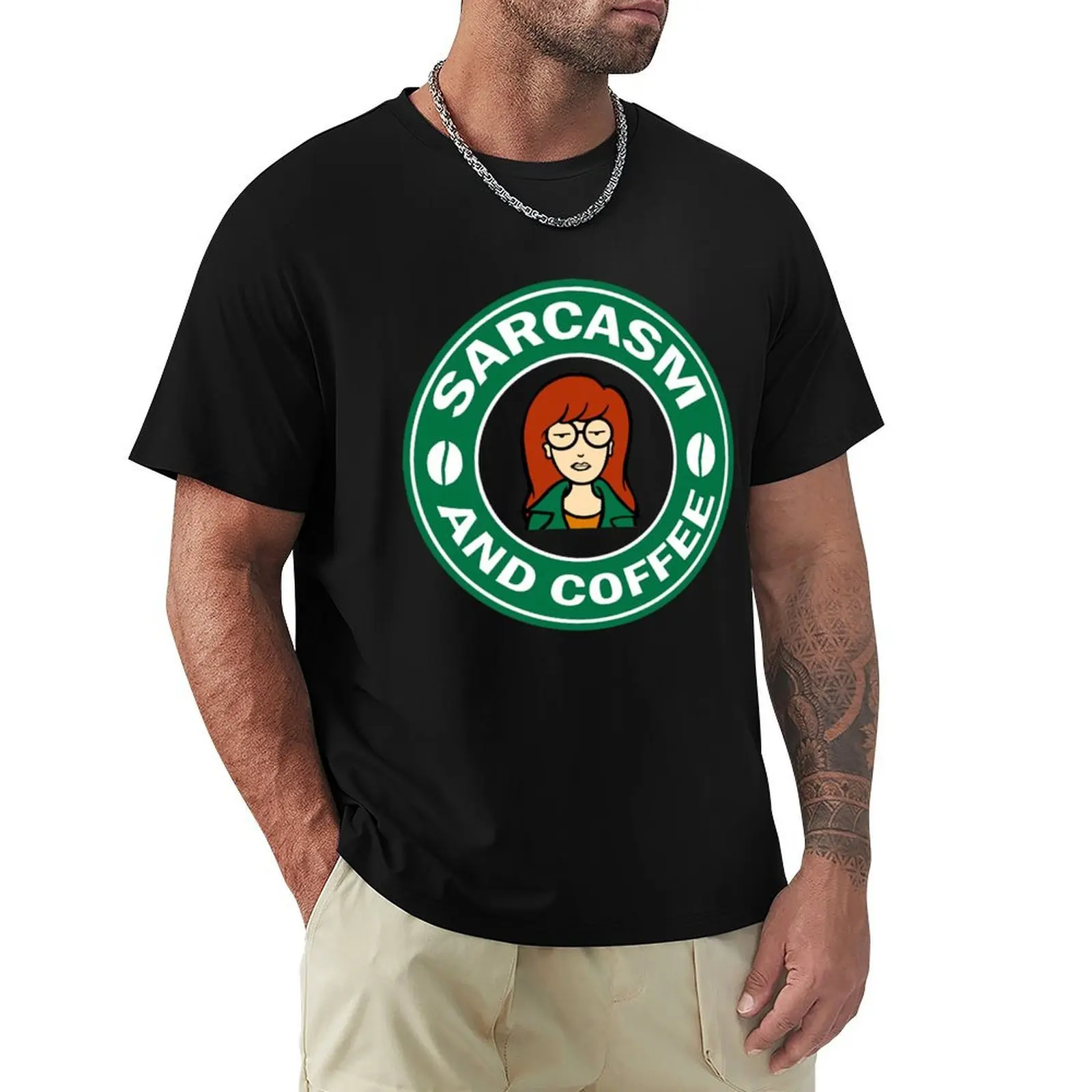 

Daria Sarcasm and Coffee T-Shirt Short sleeve tee new gifts and t-shirts funny meme t-shirts plain black t shirts men