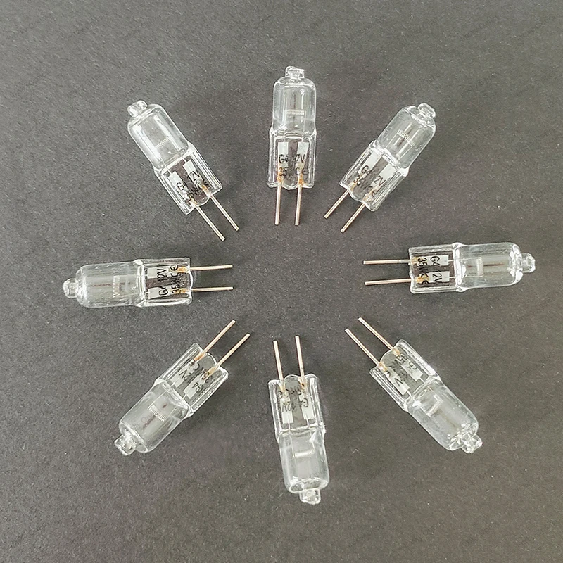 2pcs 10pcs Halogen Lamp 2 Pin Light Bulb G4 12V 5W/10W/20W/30W/35W/50W Halogen Capsule Lamp Light Bulbs Desk Light Replacements