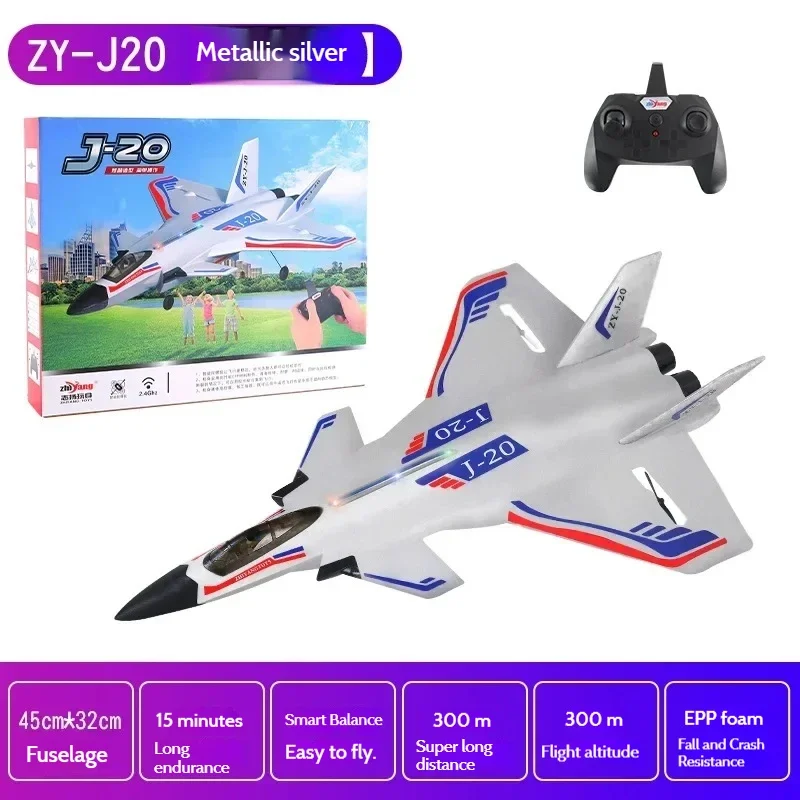 Controle Remoto Aircraft Fighter, Planador Elétrico, Modelo de Asa Fixa, Brinquedo Infantil, Pequeno Avião de Espuma, Zy-J20