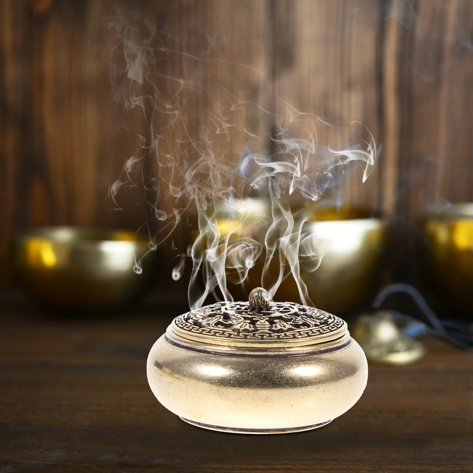 

2 Pcs Incense Incense Burner Burner Decorative Brass Censer Holder Home Aroma Office Desk Retro Mini Censer Home Decor