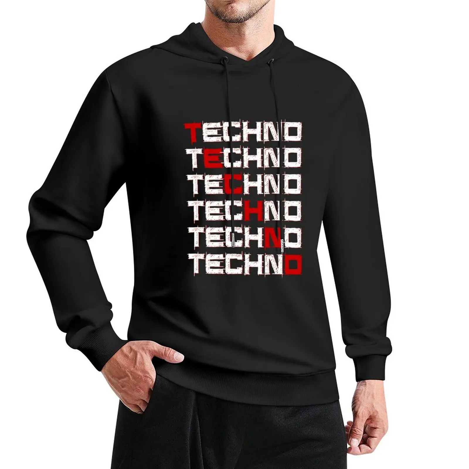 

Techno Techno Techno all night! Pullover Hoodie clothes for men anime clothing pullover hoodies