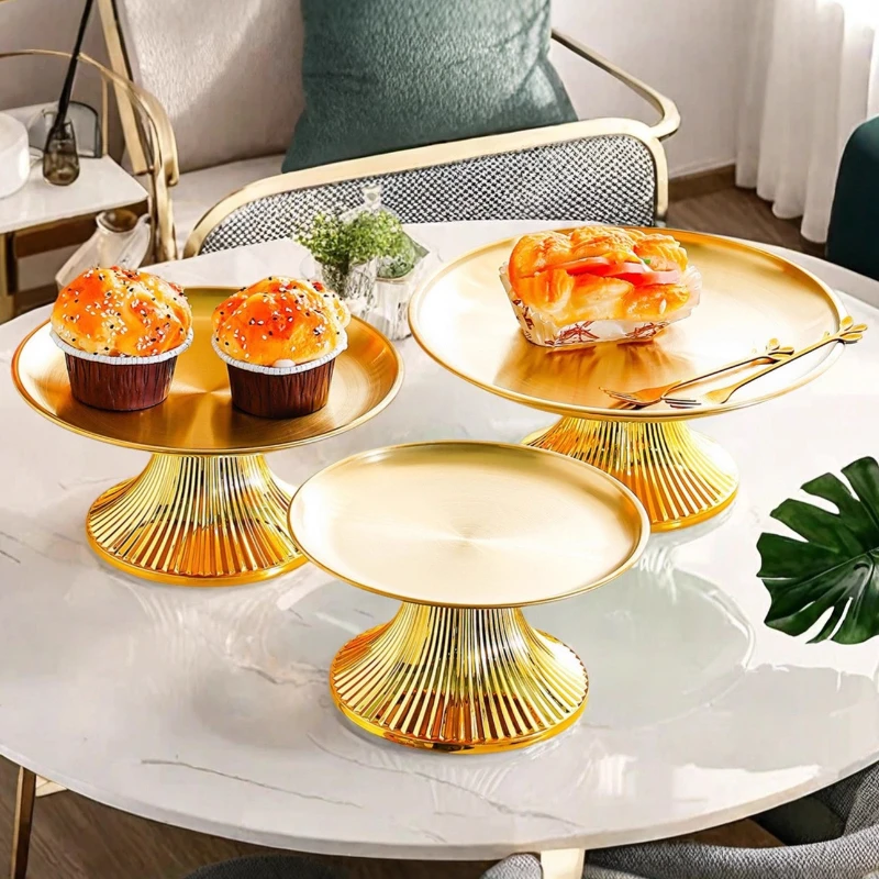 

Поднос для торта из нержавеющей стали, креативная тарелка с фруктами для журнального столика в гостиной, домашнее использование для размещения конфет, десертов