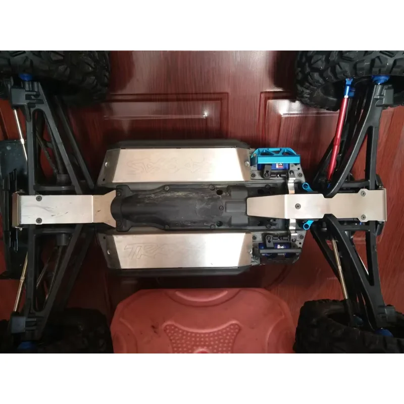 4 قطعة هيكل من الفولاذ المقاوم للصدأ درع حماية لوح التزلج لـ Traxxas E-Revo 2.0 VXL 86086-4 #4