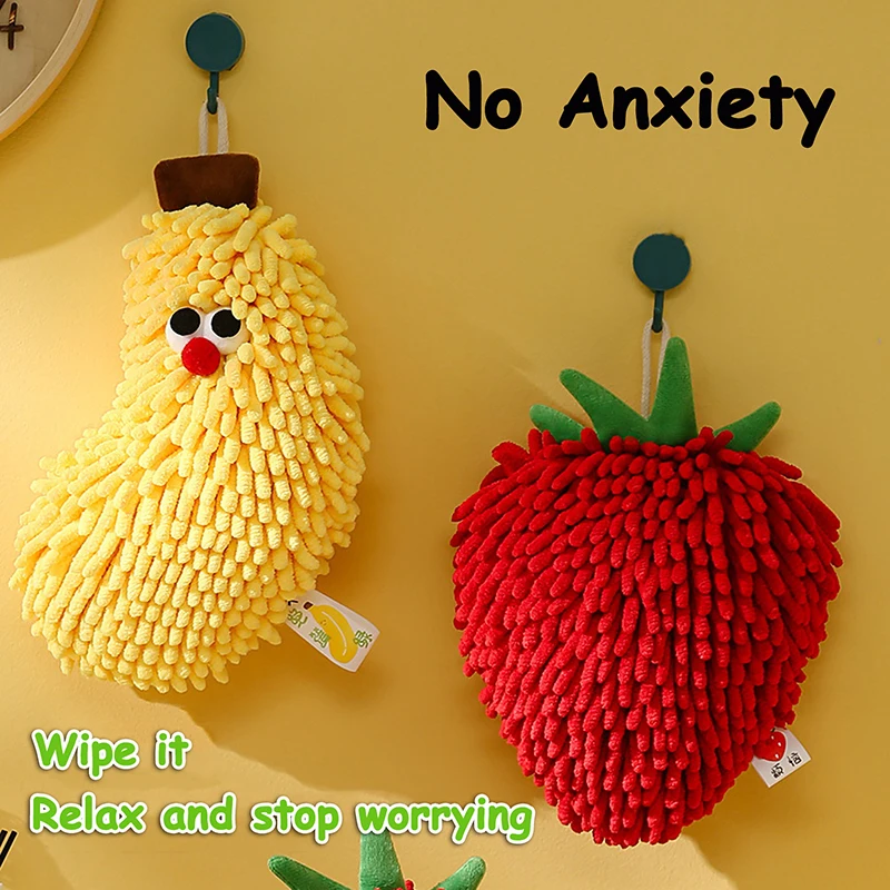 

{YY30} Полотенце из синели с рисунком банана/клубники для кухни и ванной, быстросохнущая салфетка