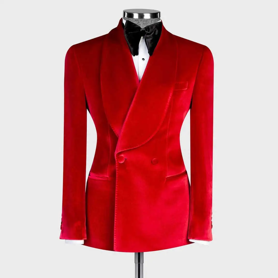 أنيقة المخملية الزفاف الرجال دعوى الرجال دعوى حزب البدلة 2-PCS ضئيلة مصممة خصيصا العريس وصيف المناسبات الرسمية حجم مخصص