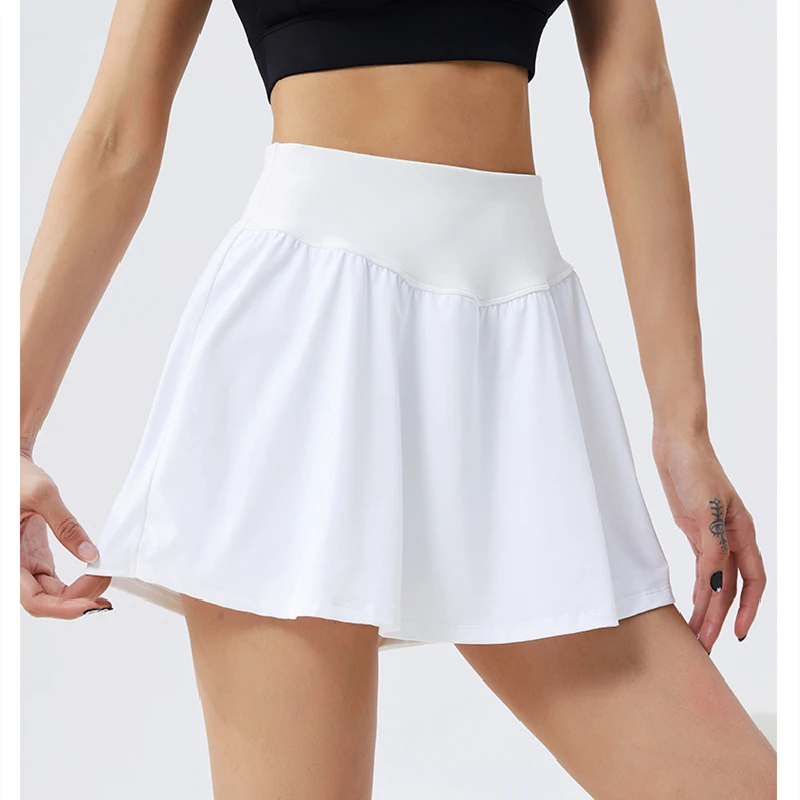 Women Tennis Hakama Tennis Skirts Sports Golf Skirt High Waist Fitness Shorts Athletic Running Short Badminton Workout Skort