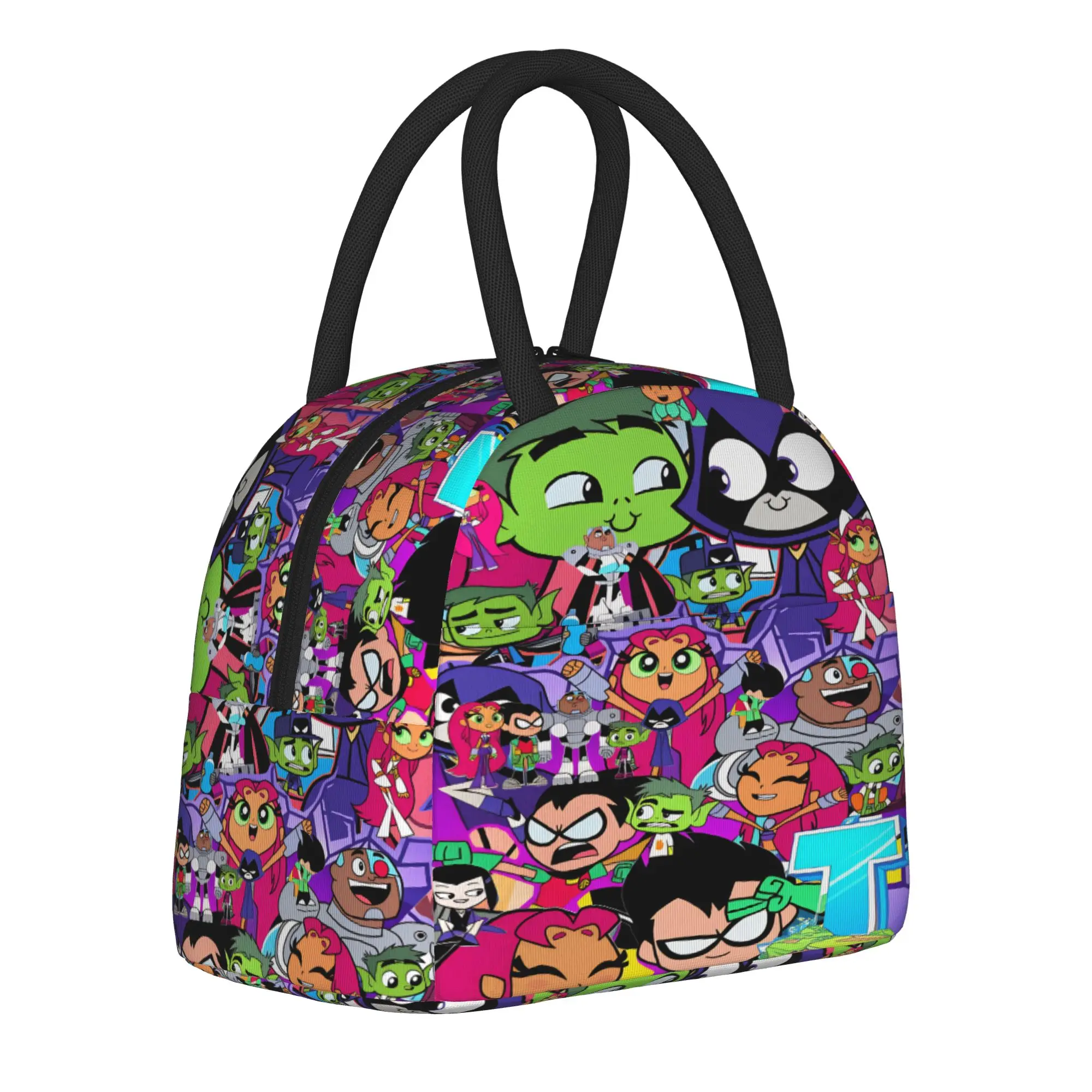

Teen Titans Go Team Lunch Bag Portable Lunch Box Women Outdoor Picnic Print Cooler Bag Aesthetic Oxford Tote Food Bags